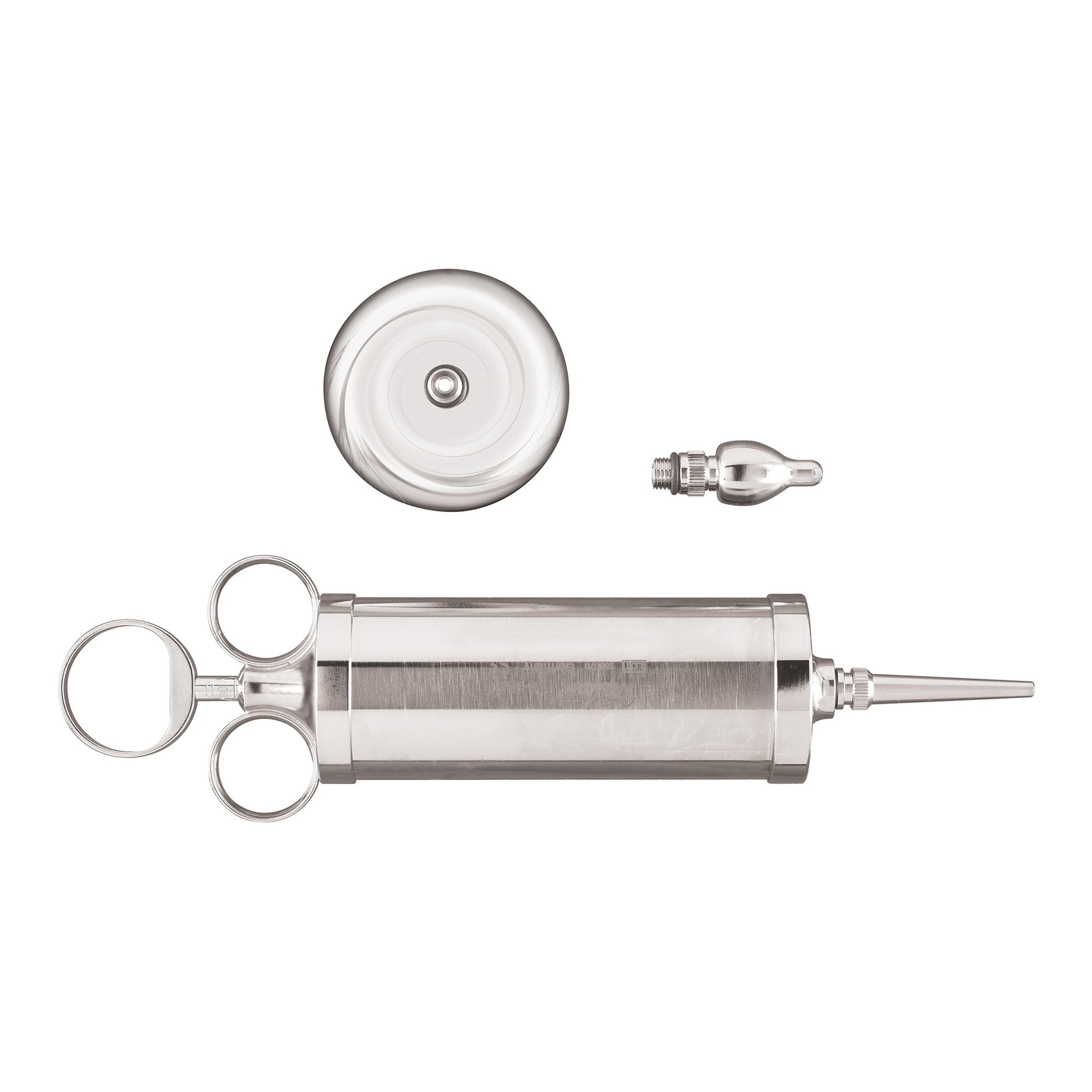 McKesson Argent Ear Syringe with Shield-"Ear Syringe with Shield McKesson Argent Three Ring Style Three Ring, Silver Barrel and Plunger OR Grade"