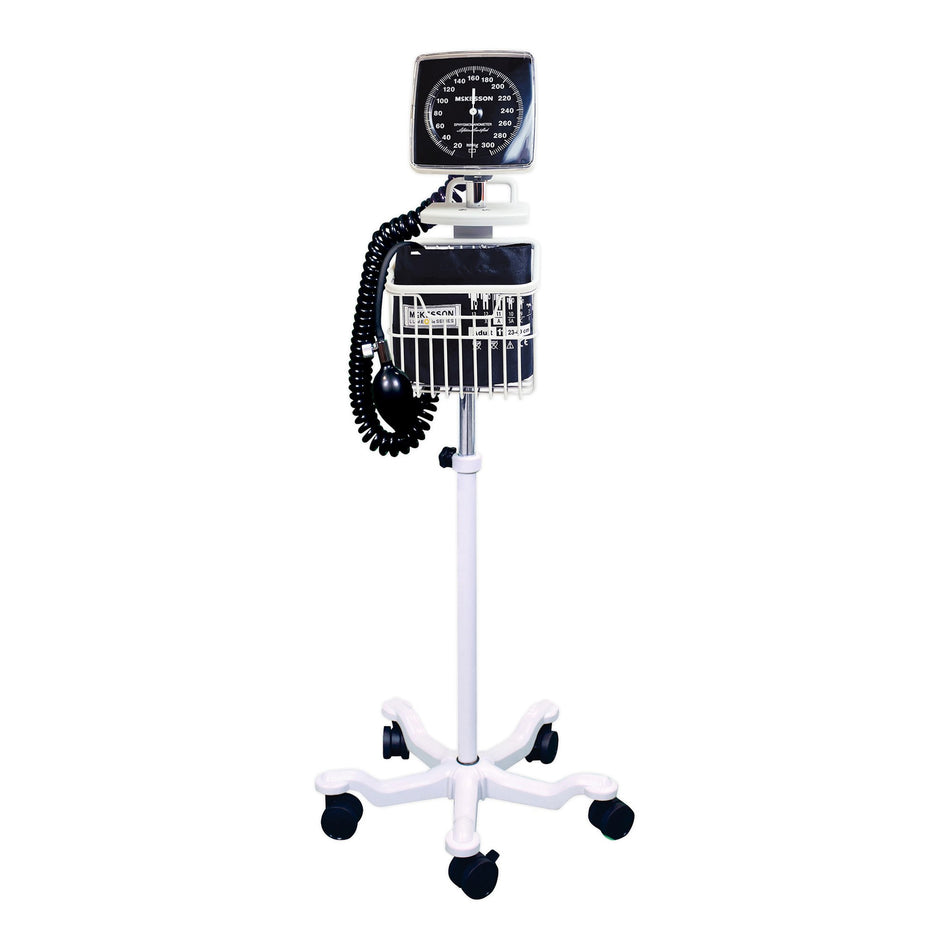 McKesson Lumeon Mobile Aneroid Sphygmomanometer Unit, Medium Cuff-Aneroid Sphygmomanometer Unit McKesson LUMEON Adult Cuff Nylon Cuff 23 - 40 cm Mobile
