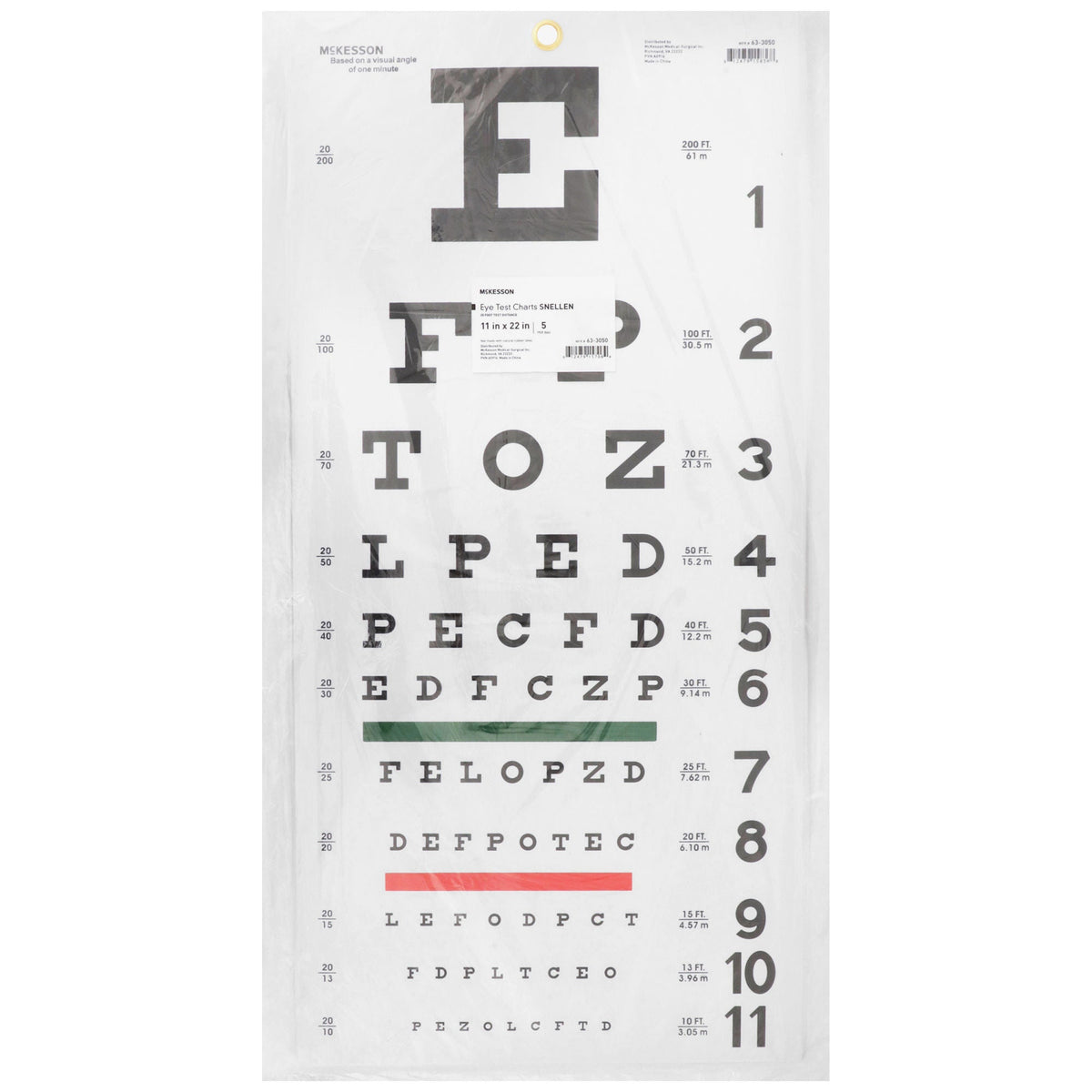McKesson Eye Test Chart, 11 x 22 Inch - Diagnostic Instruments and Supplies>Optometry>Exam Charts - McKesson Brand