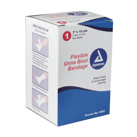 dynarex� Unna Boot Bandage, 3 Inch x 10 Yard-Unna Boot Dynarex� Zinc Oxide 3 Inch X 10 Yard