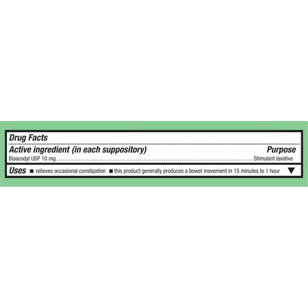 Health*Star Bisacodyl Laxative-Laxative Health Star Suppository 12 per Box 10 mg Strength Bisacodyl USP
