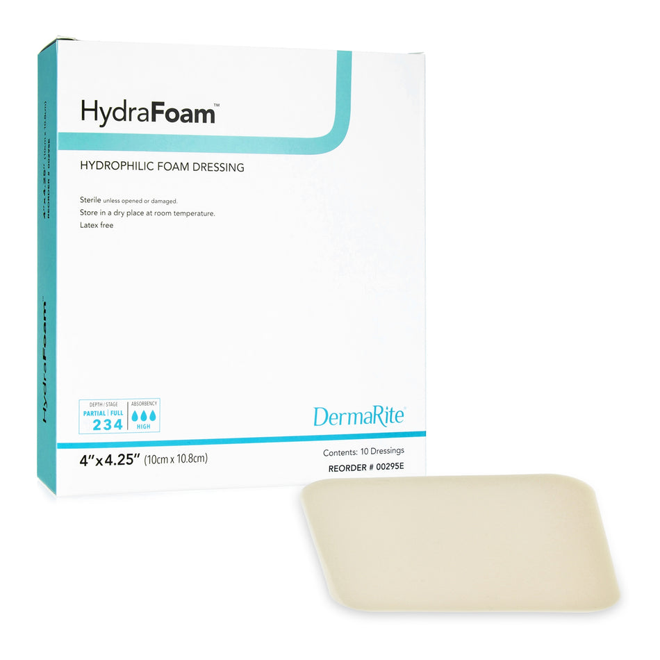 HydraFoam� Nonadhesive Foam Dressing, 4 x 4� Inch-Foam Dressing HydraFoam� 4 X 4-1/4 Inch Without Border Waterproof Backing Nonadhesive Rectangle Sterile