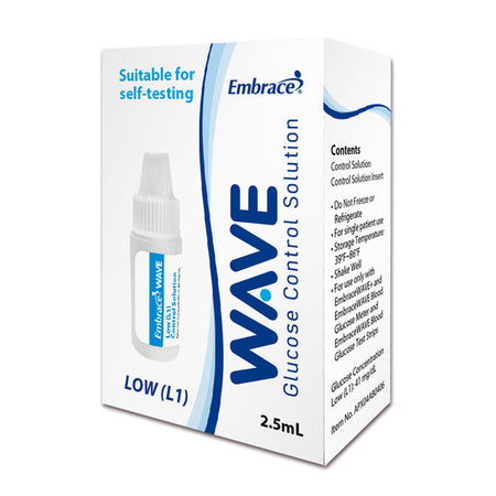 Embrace TALK Level 1 Control Solution-Blood Glucose Control Solution Embrace WAVE 2.5 mL Level 1