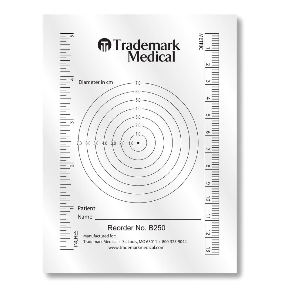 Trademark Medical Wound Measuring Guide-Measuring Guide 3-3/4 X 5-1/2 Inch Plastic