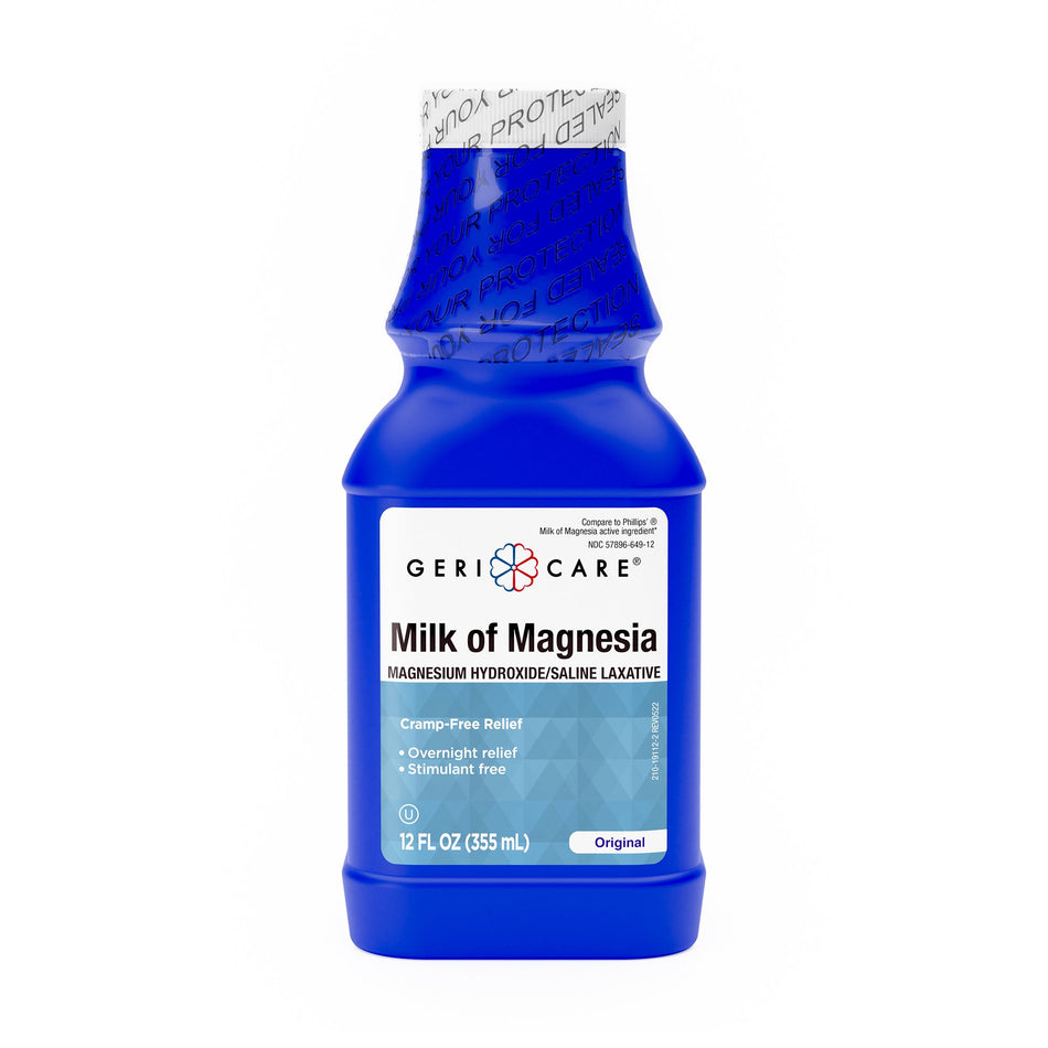 Geri-Care Magnesium Hydroxide Saline Laxative-Laxative Geri-Care Original Flavor Liquid 12 oz. 1200 mg Strength Magnesium Hydroxide