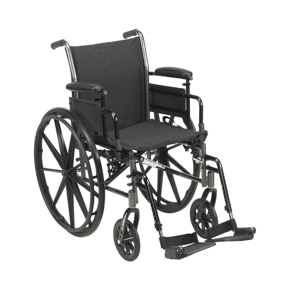 drive� Cruiser III Lightweight Wheelchair, 20-Inch Seat Width-Lightweight Wheelchair McKesson Dual Axle Desk Length Arm Swing-Away Footrest Black Upholstery 20 Inch Seat Width Adult 300 lbs. Weight Capacity
