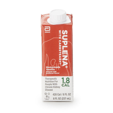 Suplena with Carbsteady Vanilla Therapeutic Nutrition for People with Chronic Kidney Disease, 8-ounce carton-Oral Supplement Suplena with Carbsteady Vanilla Flavor Liquid 8 oz. Reclosable Carton