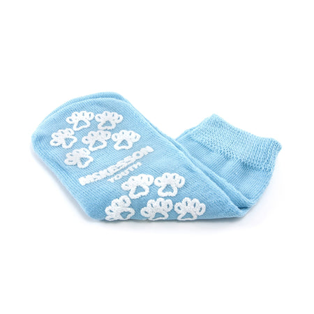 McKesson Terries Double Tread Slipper Socks, Youth-Slipper Socks McKesson Terries Unisex Child Double Tread Single Patient Use Light Blue