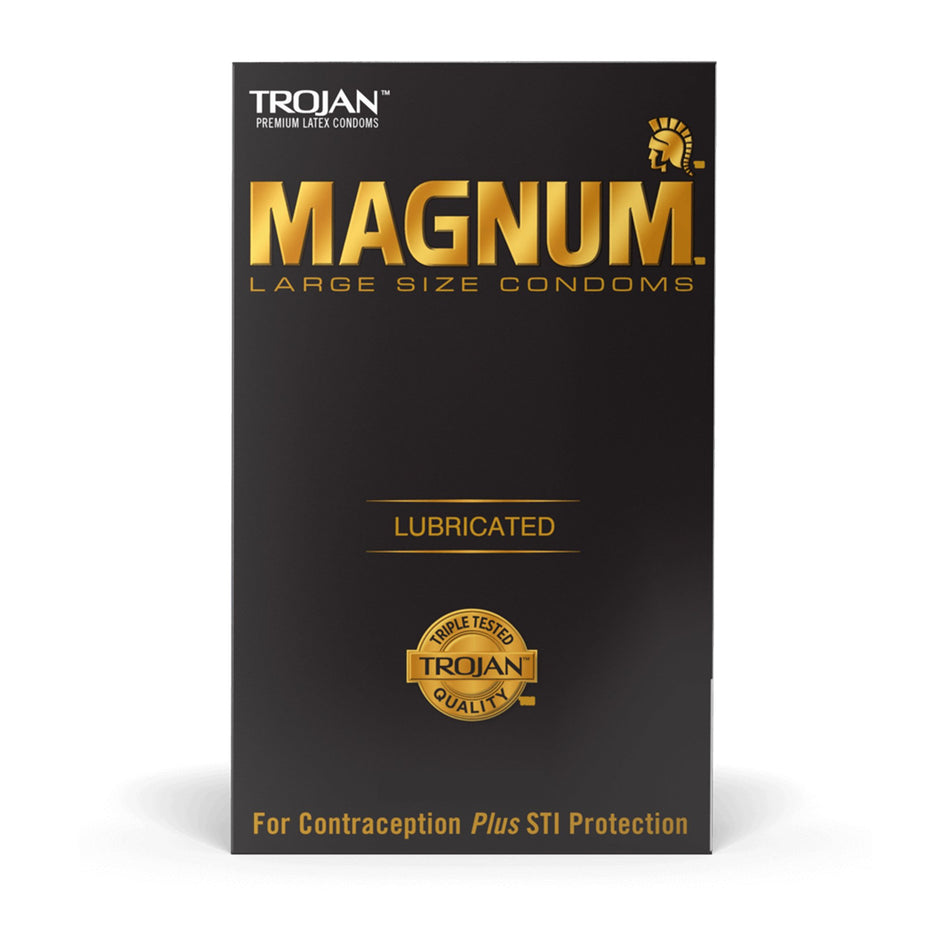 Trojan Magnum Lubricated Latex Condom-Condom Trojan Magnum Lubricated Large 3 per Box