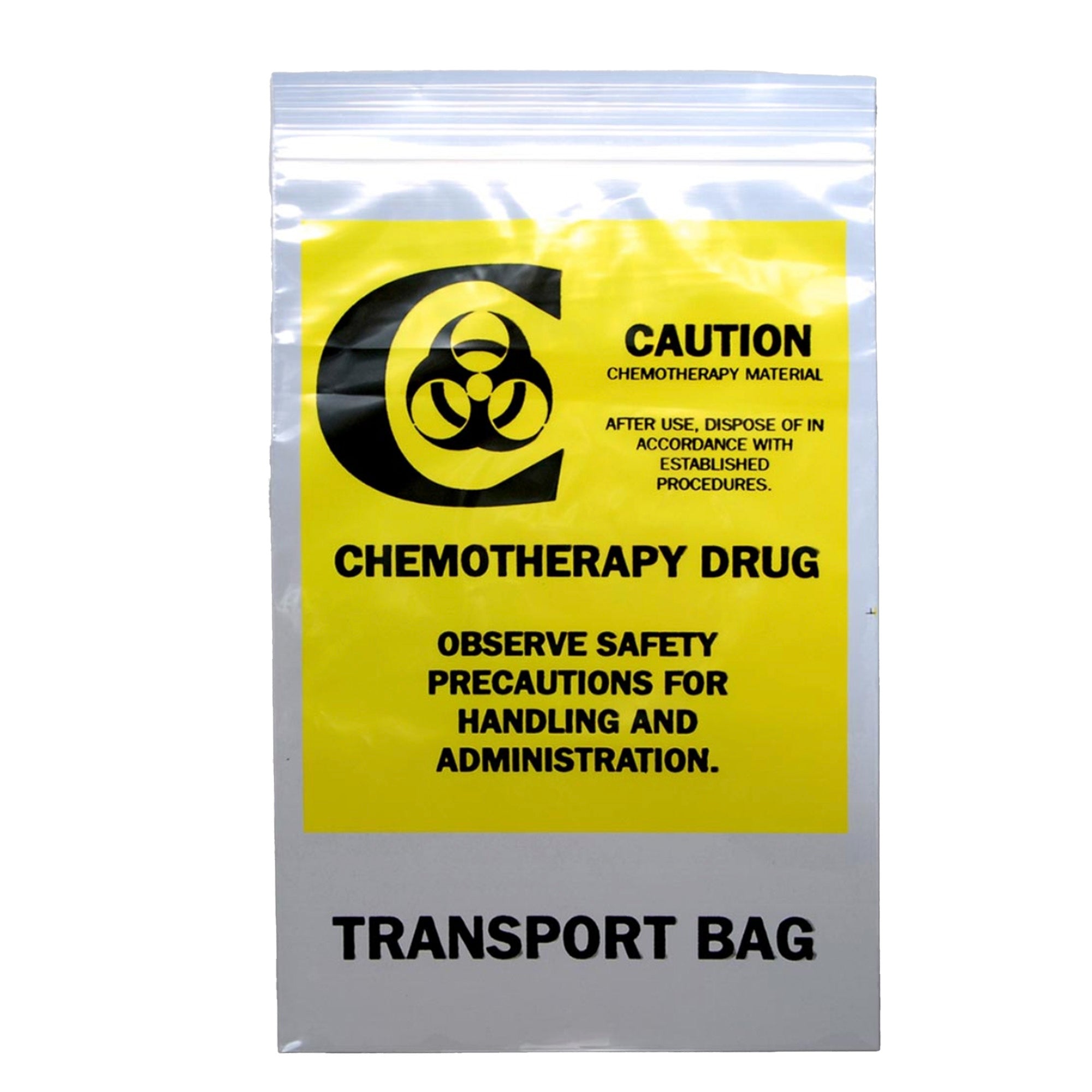 LK Plastics Chemo Drug Transport Bag, 4 Mil, 9 x 12 in.-Chemo Drug Transport Bag Elkay Plastics Clear Bag LDPE 9 X 12 Inch