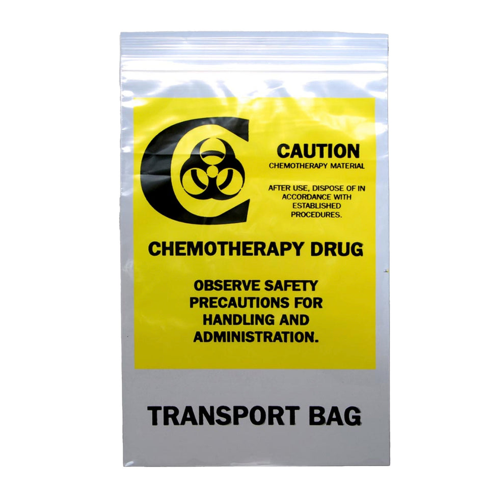 LK Plastics Chemo Drug Transport Bag, 4 Mil, 9 x 12 in.-Chemo Drug Transport Bag Elkay Plastics Clear Bag LDPE 9 X 12 Inch