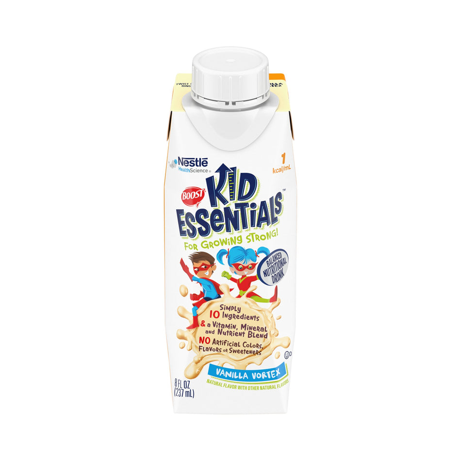 Boost� Kid Essentials� Balanced Nutritional Drink, Vanilla, 8-ounce carton-Pediatric Oral Supplement Boost� Kid Essentials� 1.0 Vanilla Vortex Flavor 8 oz. Carton Liquid Vitamins / Minerals
