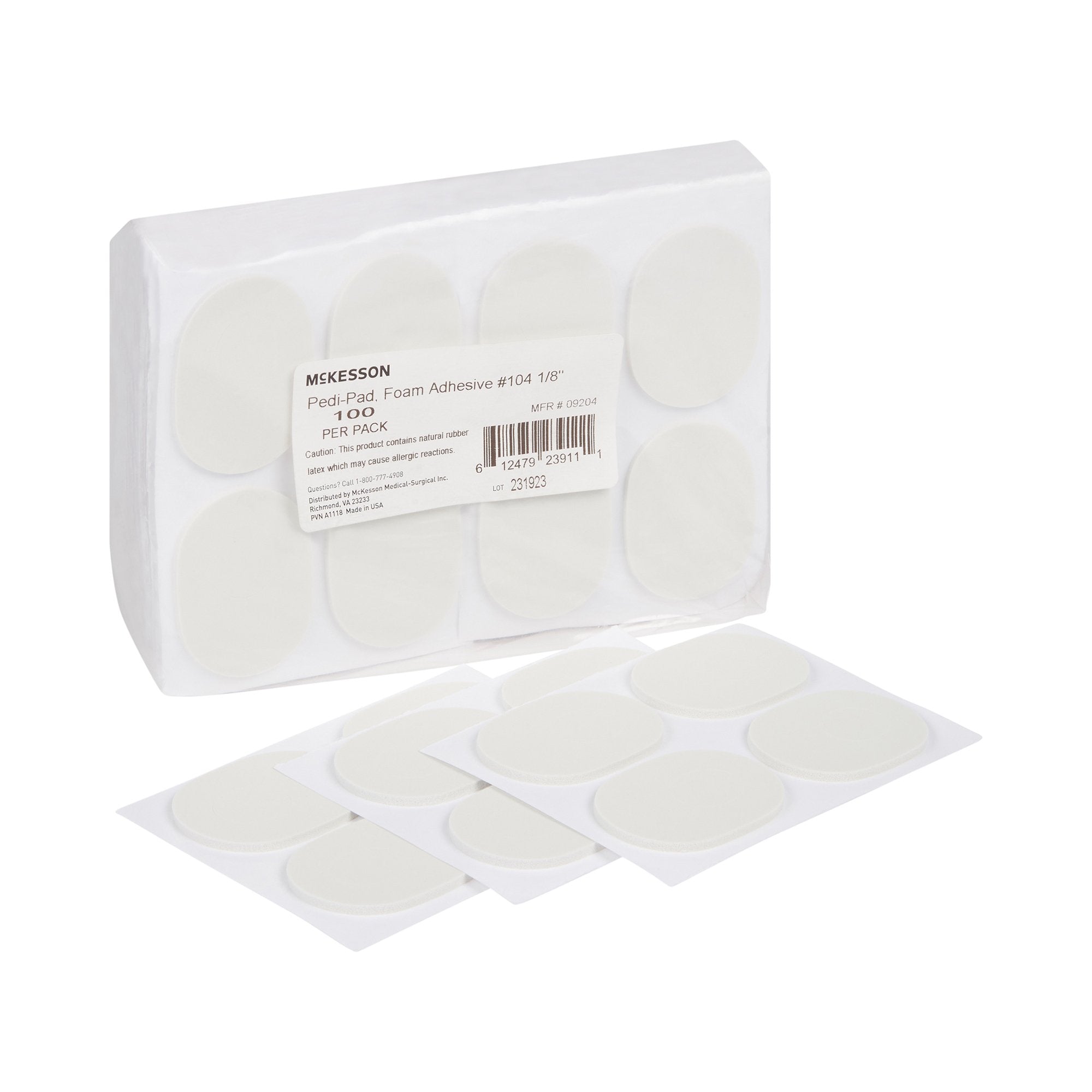 McKesson Pedi-Pad Foot Pad, Size 104-Foot Pad McKesson Pedi-Pad Size 104 Adhesive Foot