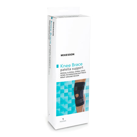 McKesson Patella Support Knee Brace, Medium-Knee Brace McKesson Medium Pull-On / D-Ring / Hook and Loop Strap 18 to 20-1/2 Inch Circumference Left or Right Knee