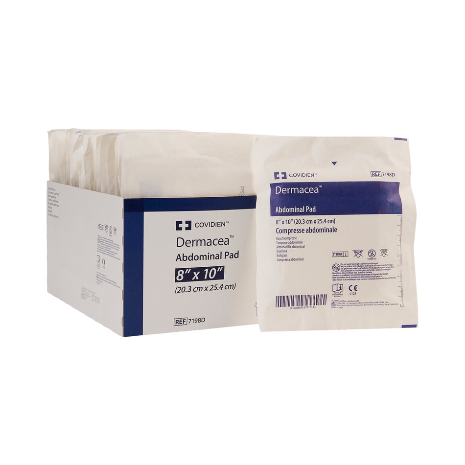 Abdominal Pad Dermacea™ 8 X 10 Inch 1 per Pack Sterile Rectangle