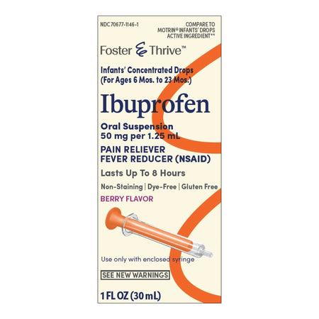 Foster & Thrive™ Ibuprofen 50 mg Per 1.25 mL Infants' Concentrated Drops Berry - Pharmaceuticals>Over the Counter>Pain Rel...