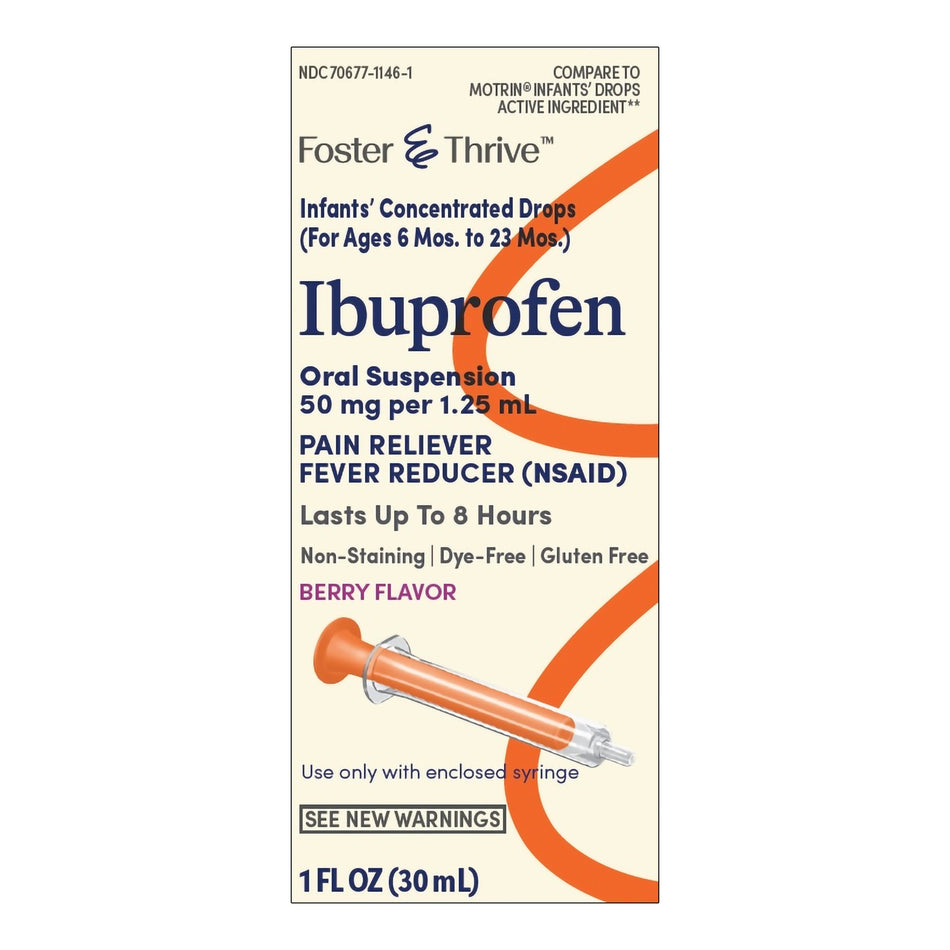 Foster & Thrive™ Ibuprofen 50 mg Per 1.25 mL Infants' Concentrated Drops Berry - Pharmaceuticals>Over the Counter>Pain Rel...