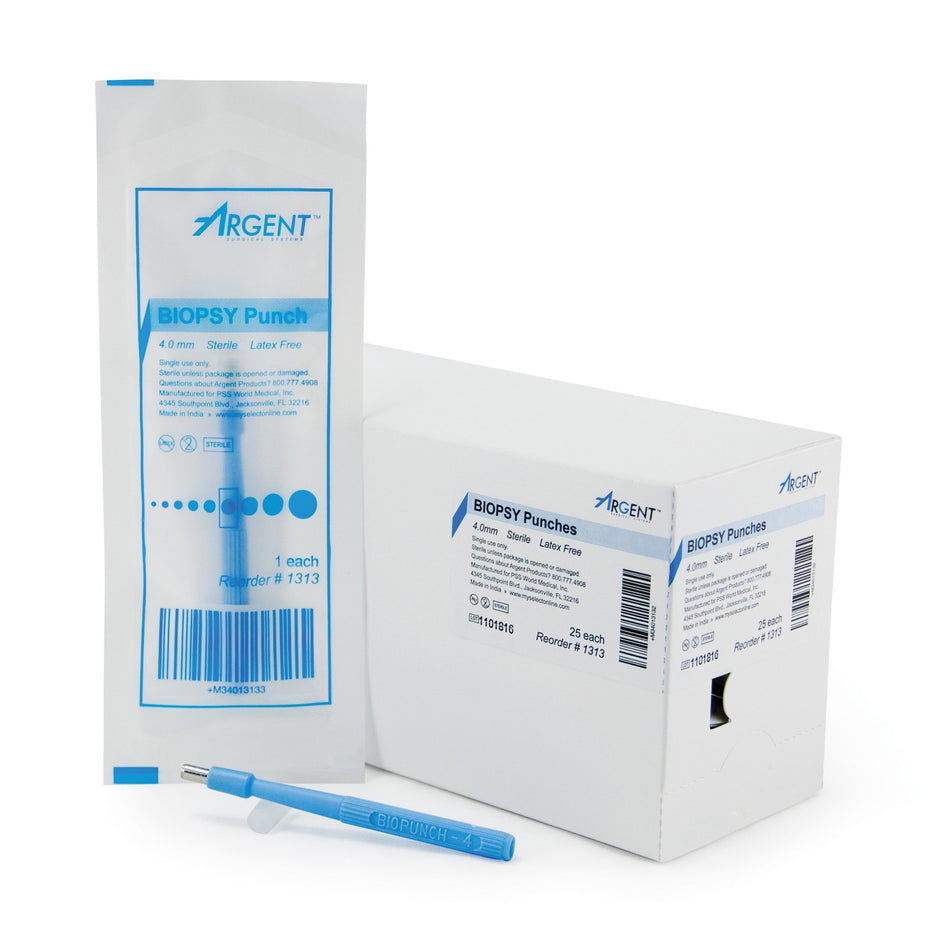 McKesson Argent Disposable Biopsy Punches, 4.0 mm-Biopsy Punch McKesson Argent Dermal 4 mm