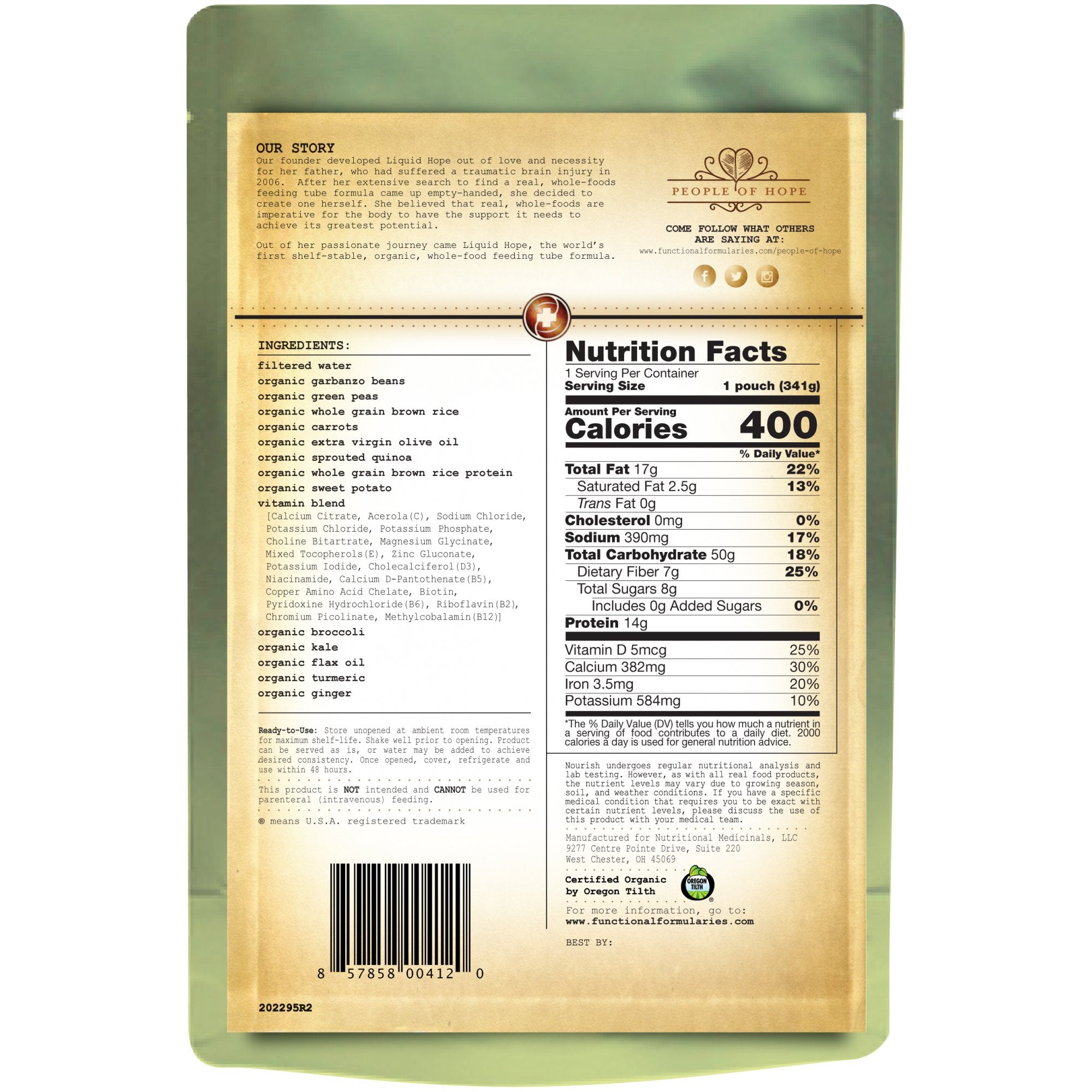 Nourish Vegetable / Rice Pediatric Complete Plant Based Nutrition, 12-ounce pouch-Pediatric Oral Supplement Nourish Vegetable / Rice Flavor 12 oz. Pouch Liquid Plant Based