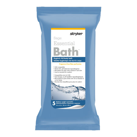 Essential Bath Rinse-Free Bath Wipes, Soft Pack-Rinse-Free Bath Wipe Essential Bath Soft Pack Unscented 5 Count