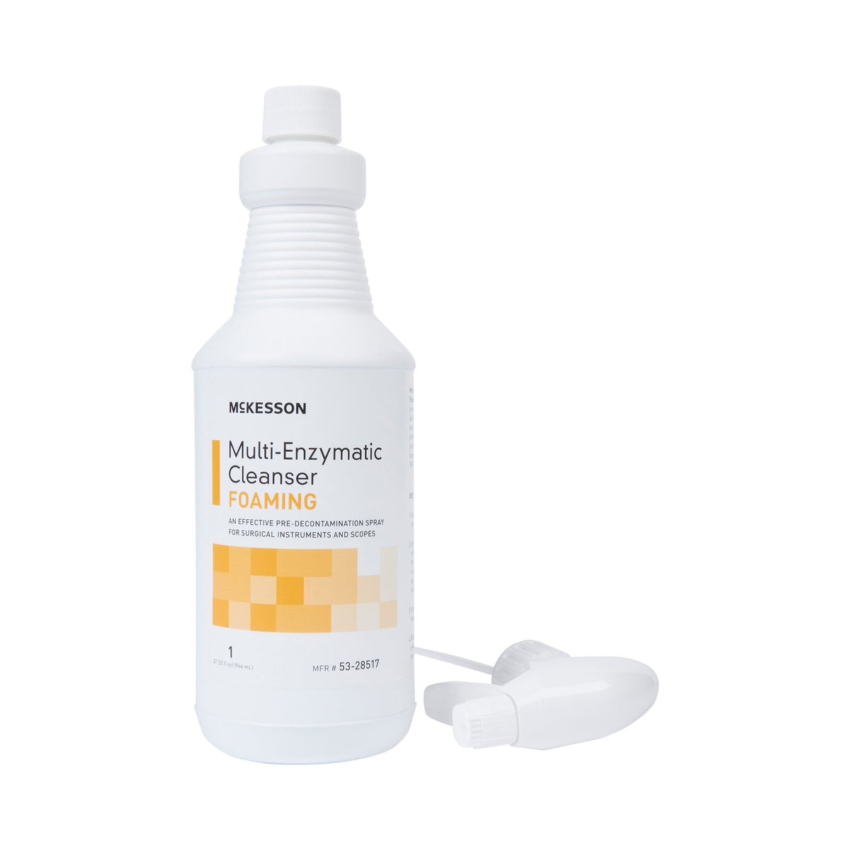 McKesson Multi-Enzymatic Instrument Detergent-Multi-Enzymatic Instrument Detergent McKesson Foam RTU 1 Quart Bottle Fresh Rain Scent