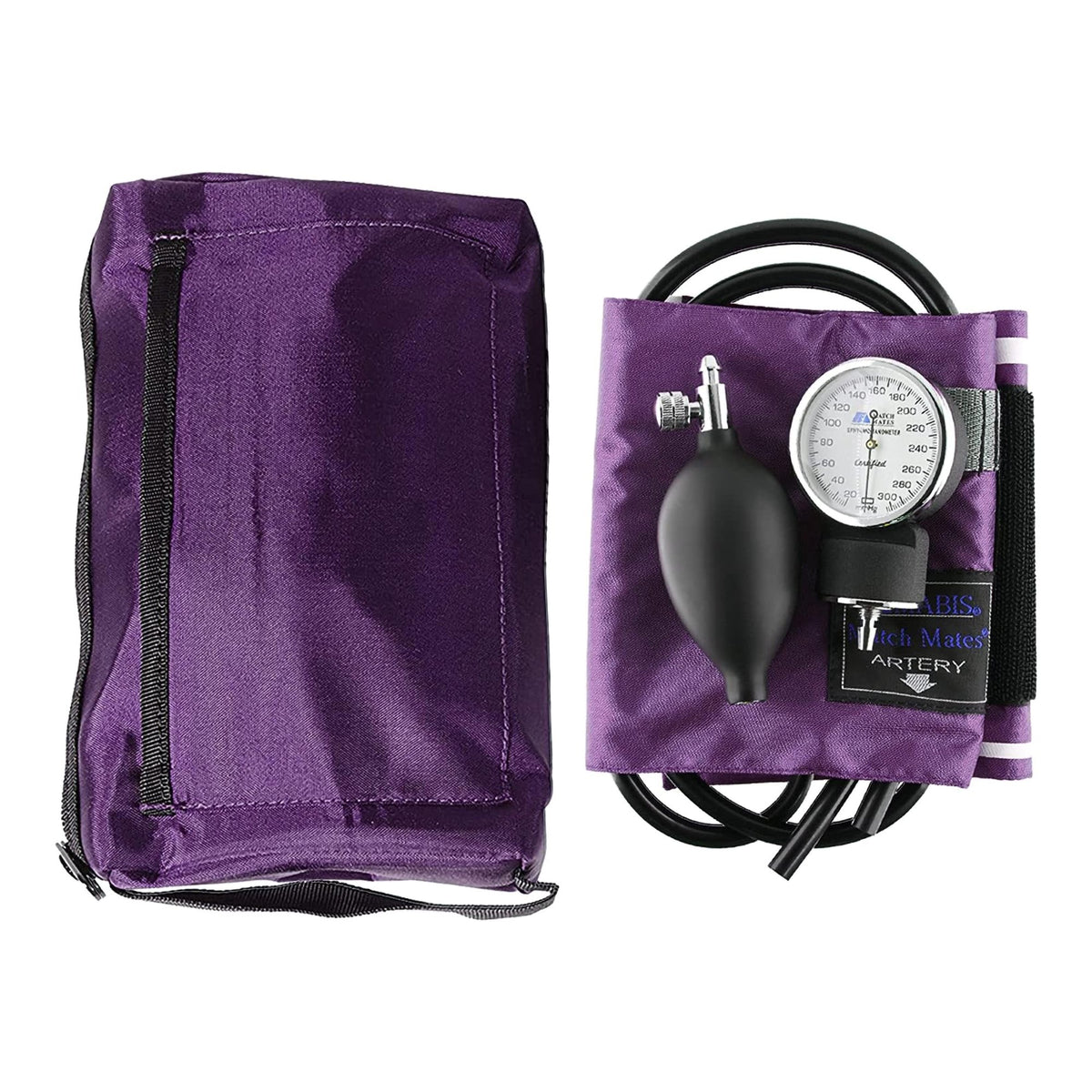 Mabis Match Mates Manual Aneroid Sphygmomanometer with Cuff, Purple-Aneroid Sphygmomanometer with Cuff Mabis Nylon Cuff Palm Aneroid