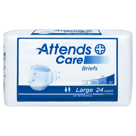 Attends Care Heavy Incontinence Brief, Large-Unisex Adult Incontinence Brief Attends Care Large Disposable Heavy Absorbency
