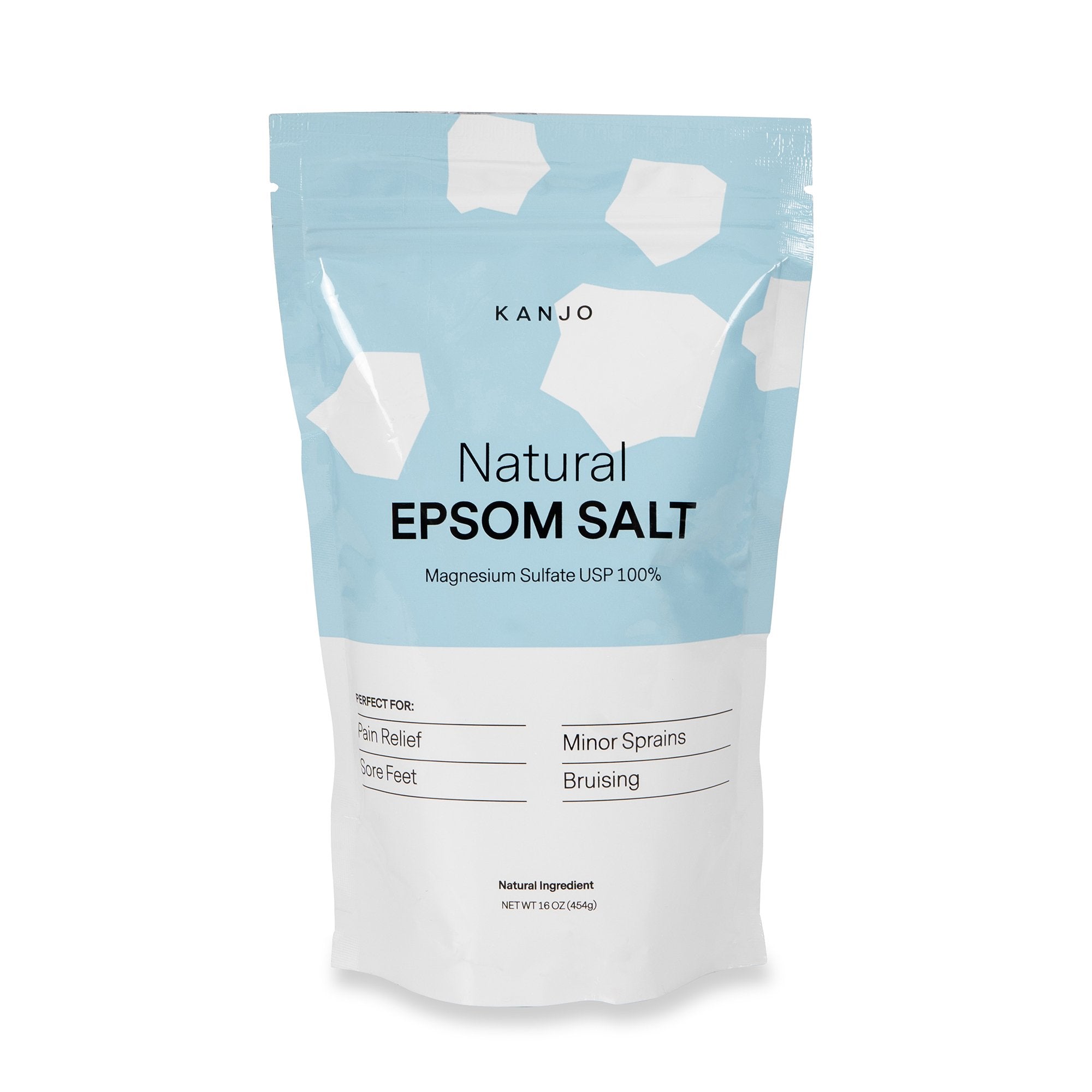 Kanjo Magnesium Sulfate Epsom Salt, 1 lb. bag-Epsom Salt Kanjo Granules 1 lb. Pouch