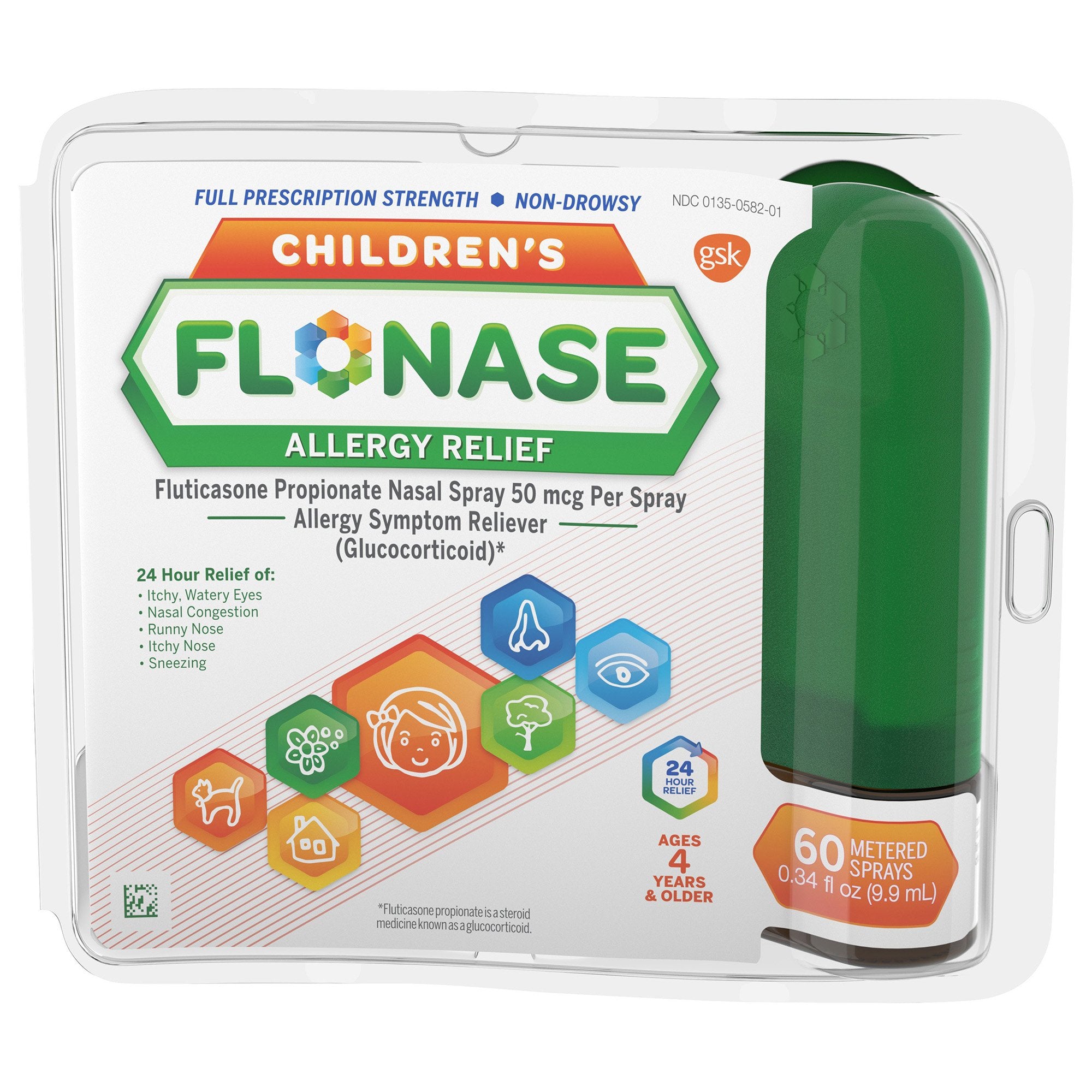 Flonase Fluticasone Propionate Allergy Relief Nasal Spray-Allergy Relief Flonase 50 mcg Strength Nasal Spray 60 Dose