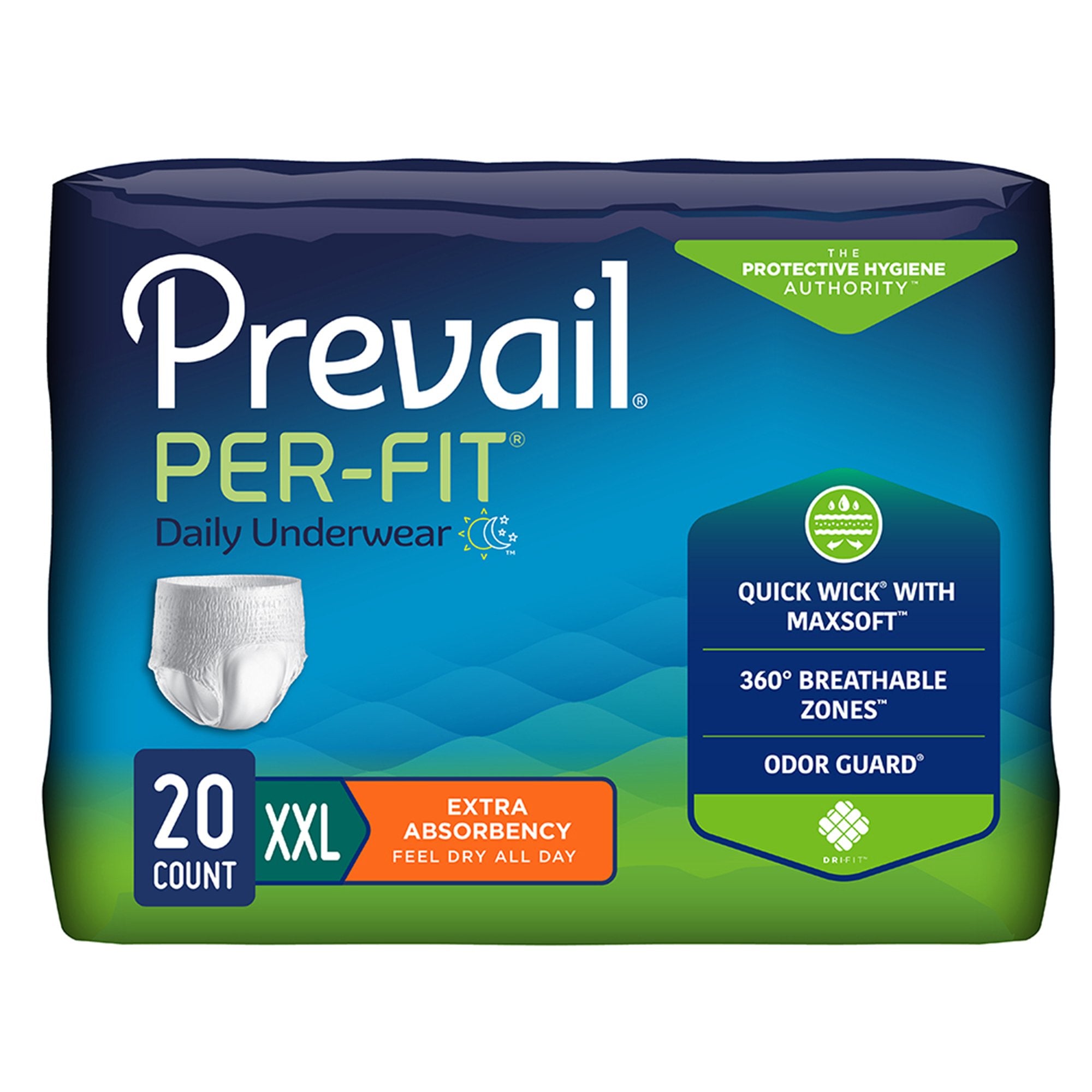 Prevail Per-Fit® Daily Underwear, 2X-Large - Incontinence>Adult Briefs and Protective Undergarments - First Quality Produc...