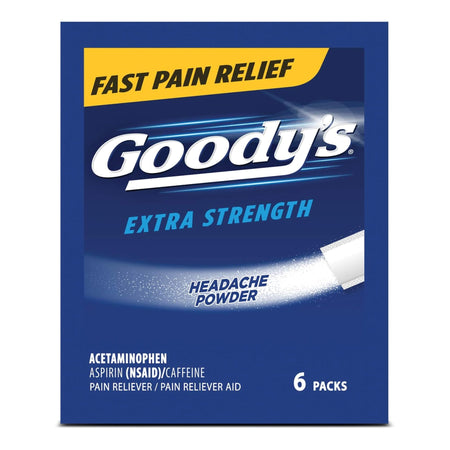Goody's Extra Strength Acetaminophen / Aspirin / Caffeine Pain Relief-Pain Relief Goody's Extra Strength 260 mg - 520 mg - 32.5 mg Strength Acetaminophen / Aspirin / Caffeine Powder 6 per Box