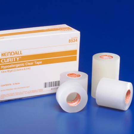 Kendall Plastic Medical Tape, 1/2 Inch x 10 Yard, Transparent-Hypoallergenic Medical Tape Kendall Hypoallergenic Clear Transparent 1/2 Inch X 10 Yard Plastic NonSterile