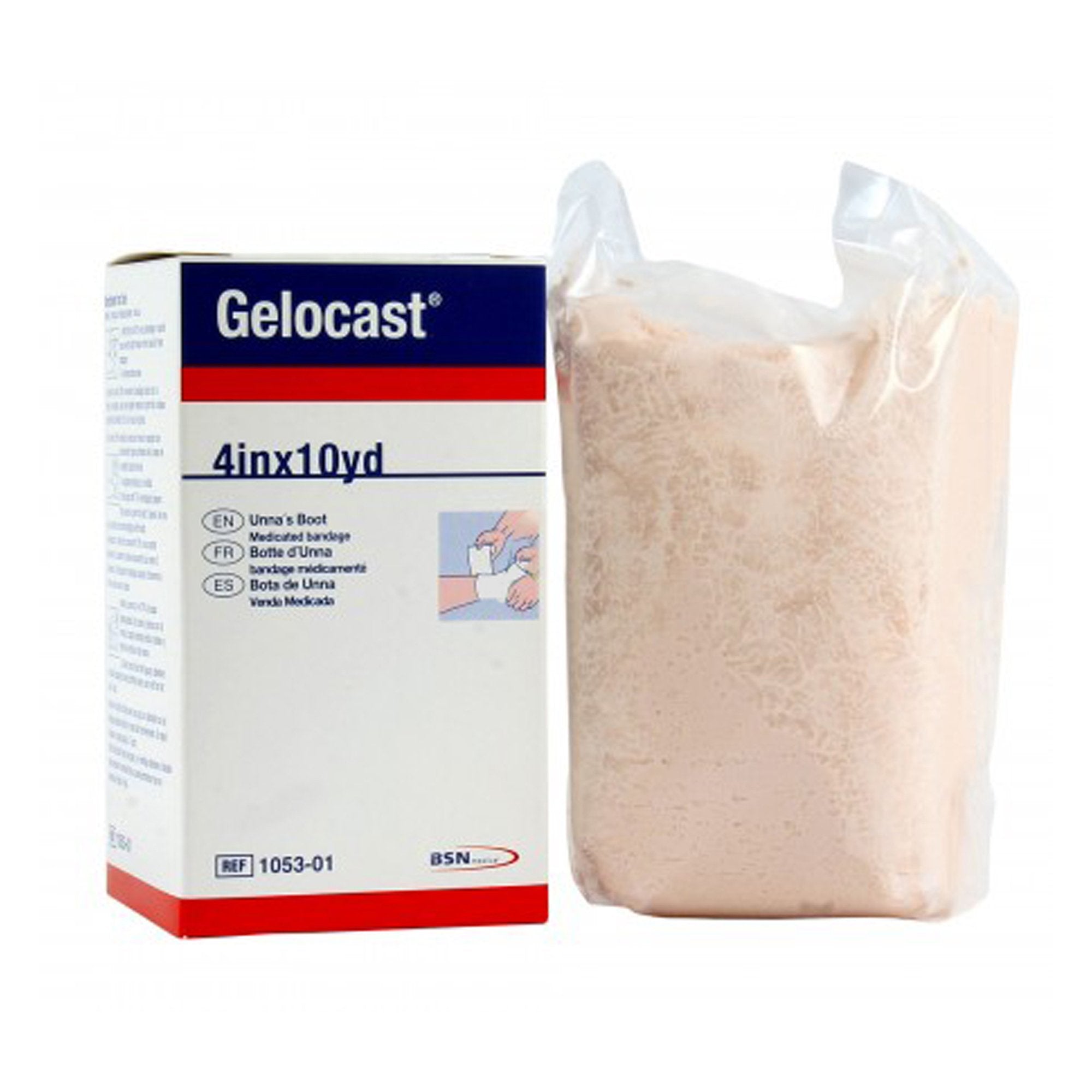 Gelocast Unna Boot with Calamine, 4 Inch x 10 Yard-Unna Boot Gelocast Zinc Oxide / Calamine 4 Inch X 10 Yard