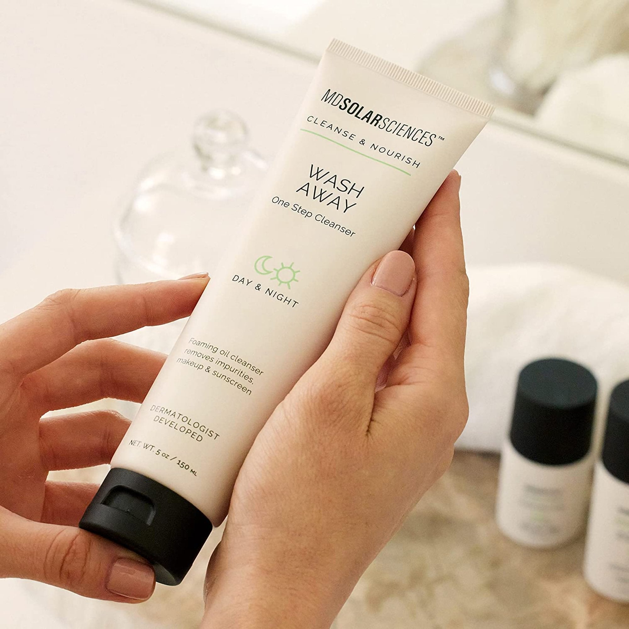 MDSolarsciences Wash Away One Step Cleanser, 5 oz.-Facial Cleanser MDSolarsciences Wash Away One Step Gel 5 oz. Tube Unscented
