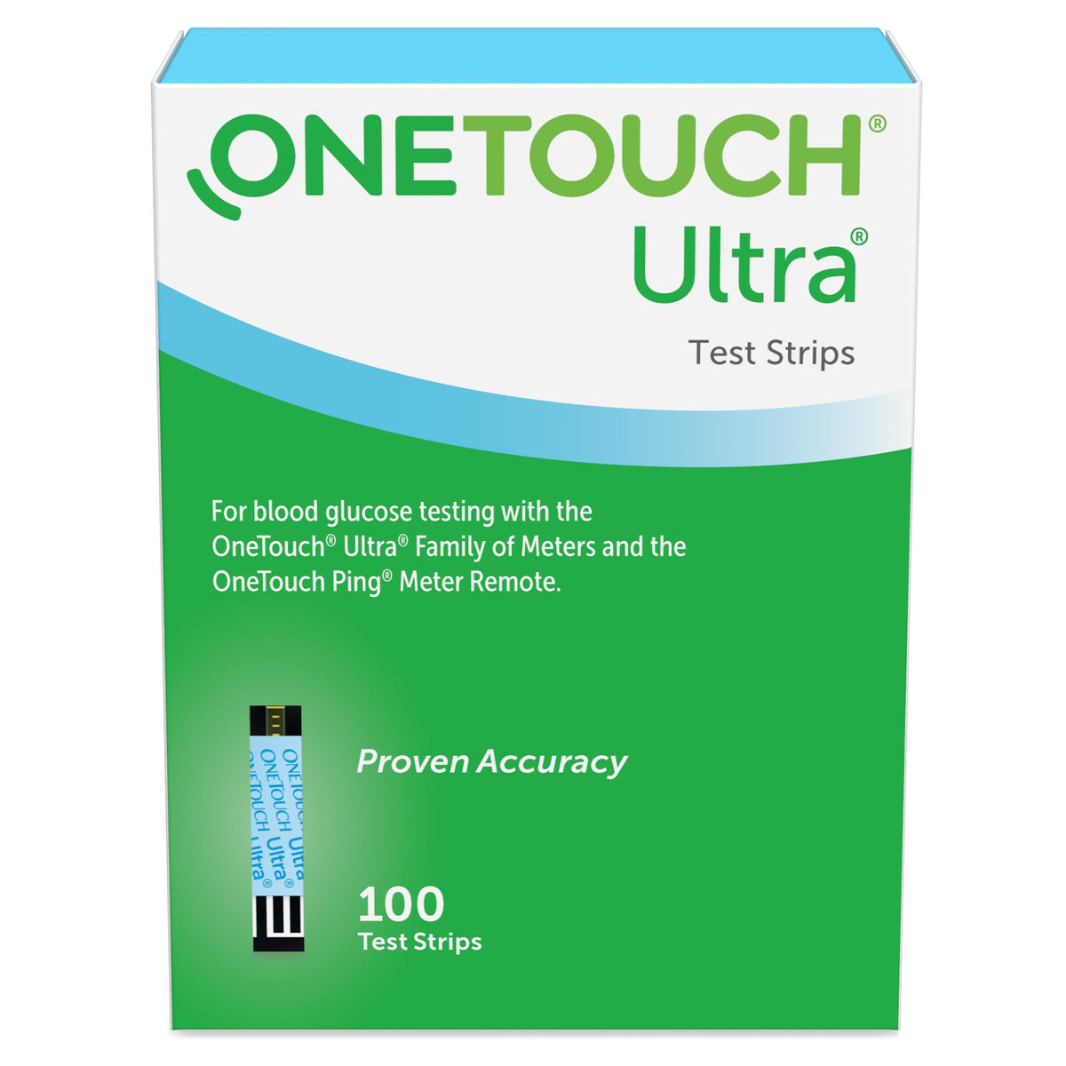 OneTouch Ultra Blue Blood Glucose Test Strip-Blood Glucose Test Strips OneTouch Ultra Blue 100 Strips per Pack