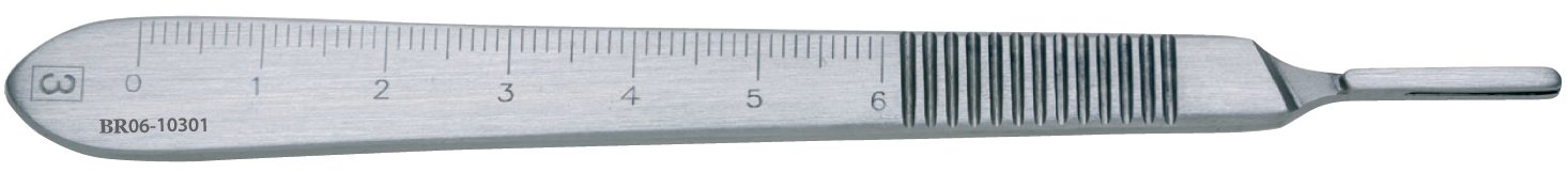 BR Surgical Blade Handle, Stainless Steel, Size 3 - Instruments>Knives and Scalpels>Handles - BR Surgical