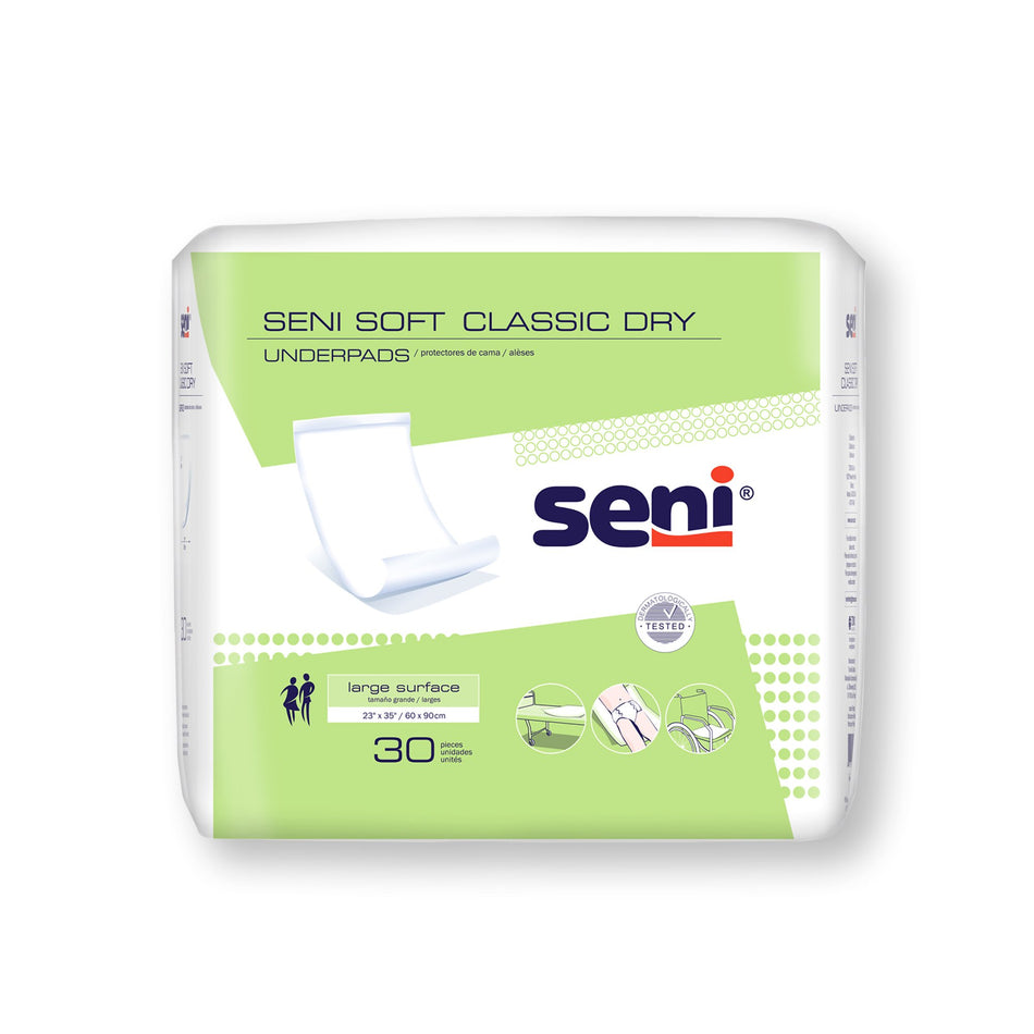 Seni Soft Classic Dry Underpad, Level 1 Absorbency-Disposable Underpad Seni Soft Classic Dry 23 X 35 Inch Cellulose Pulp Light Absorbency