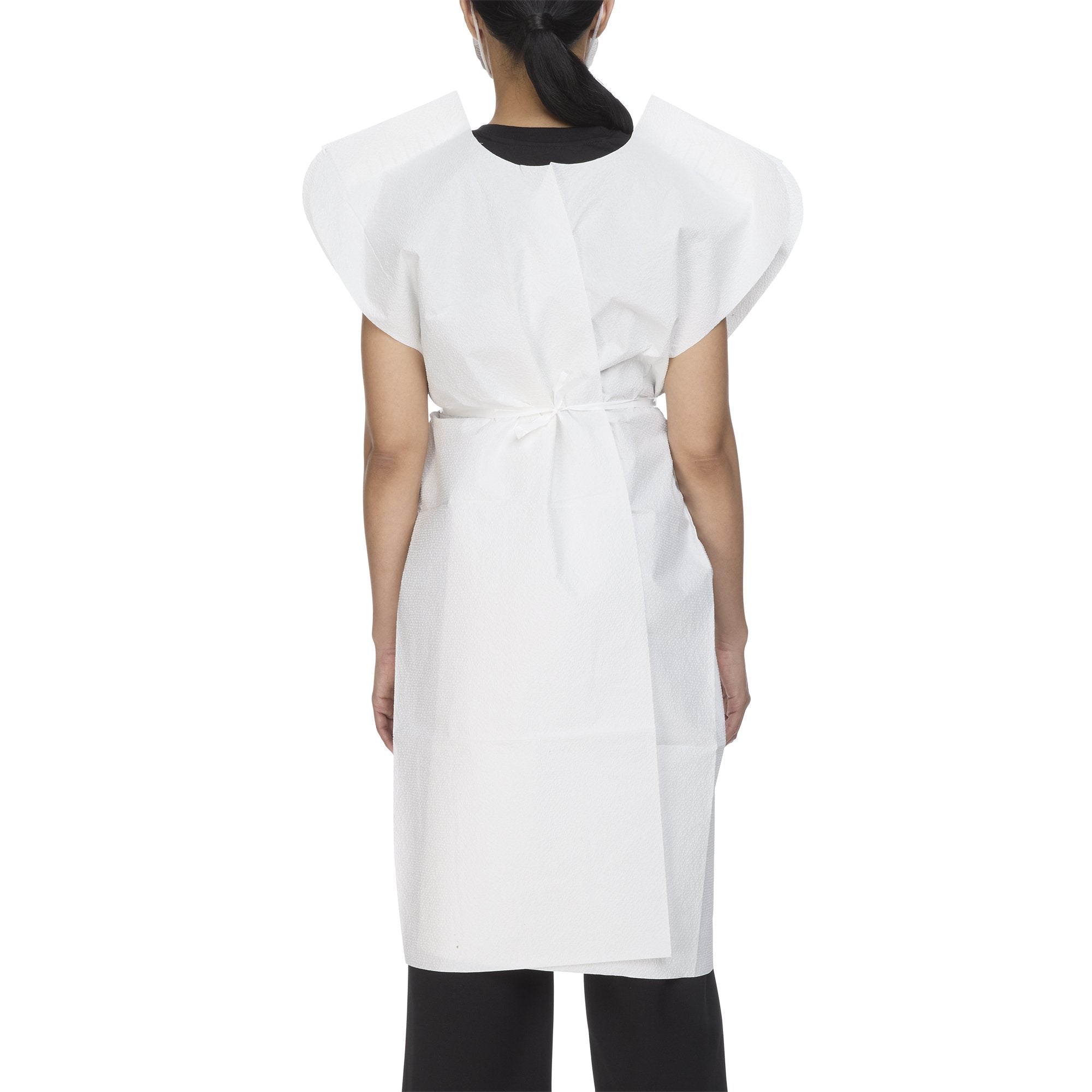 McKesson Patient Exam Gown-Patient Exam Gown McKesson One Size Fits Most White Disposable