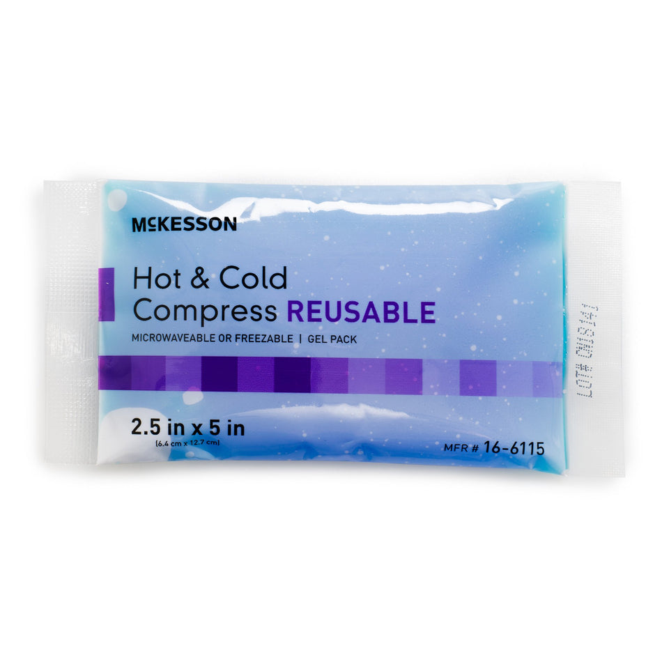 McKesson Cold and Hot Compress Pack, Reusable, 2-1/2 x 5 Inch-Hot / Cold Pack McKesson General Purpose X-Small 2-1/2 X 5 Inch Gel Reusable