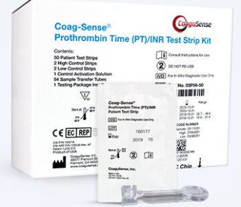 Coag-Sense Professional Coagulation Test Kit for use with Coag-Sense PT2 PT / INR Professional Meter Only-Coagulation Test Kit Coag-Sense Professional Prothrombin Time Test (PT/INR) 50 Tests CLIA Waived