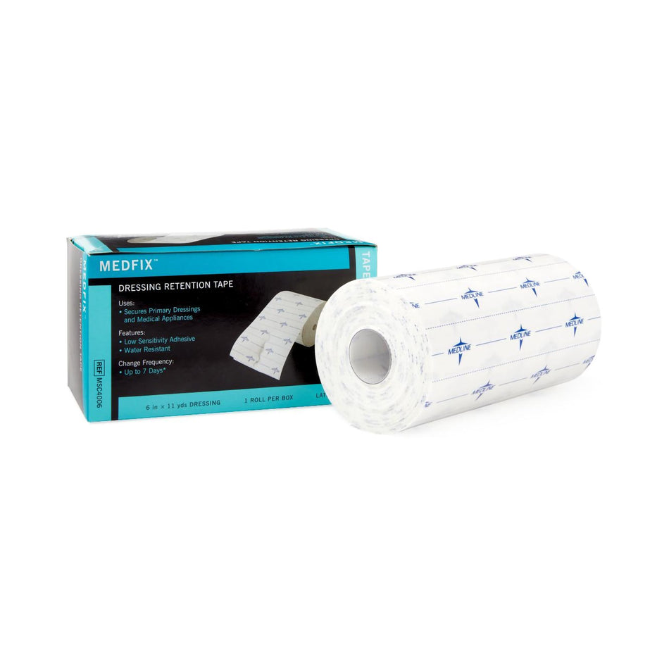 MedFix� Nonwoven Dressing Retention Tape, 6 Inch x 11 Yard, White-Water Resistant Dressing Retention Tape with Liner MedFix� White 6 Inch X 11 Yard Nonwoven NonSterile