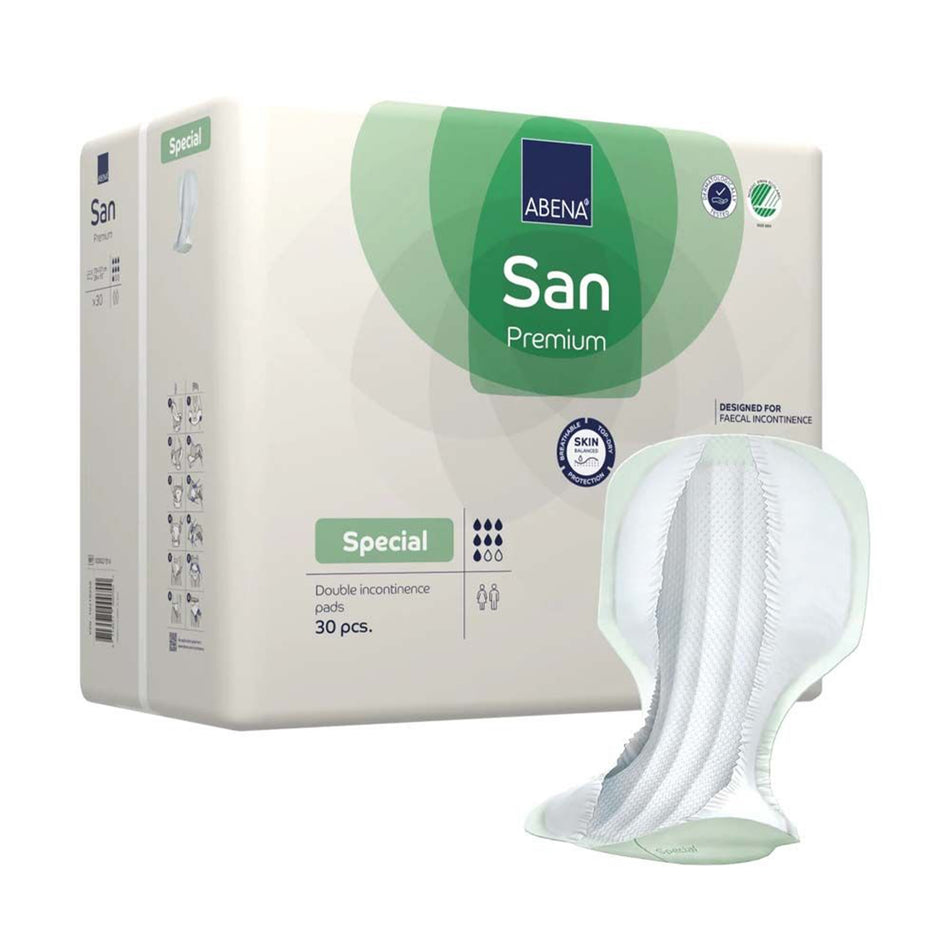 Abena San Premium Bladder Protection Pads, Special-Incontinence Liner Abena San Premium Special 14.5 X 28.7 Inch Heavy Absorbency Fluff / Polymer Core One Size Fits Most