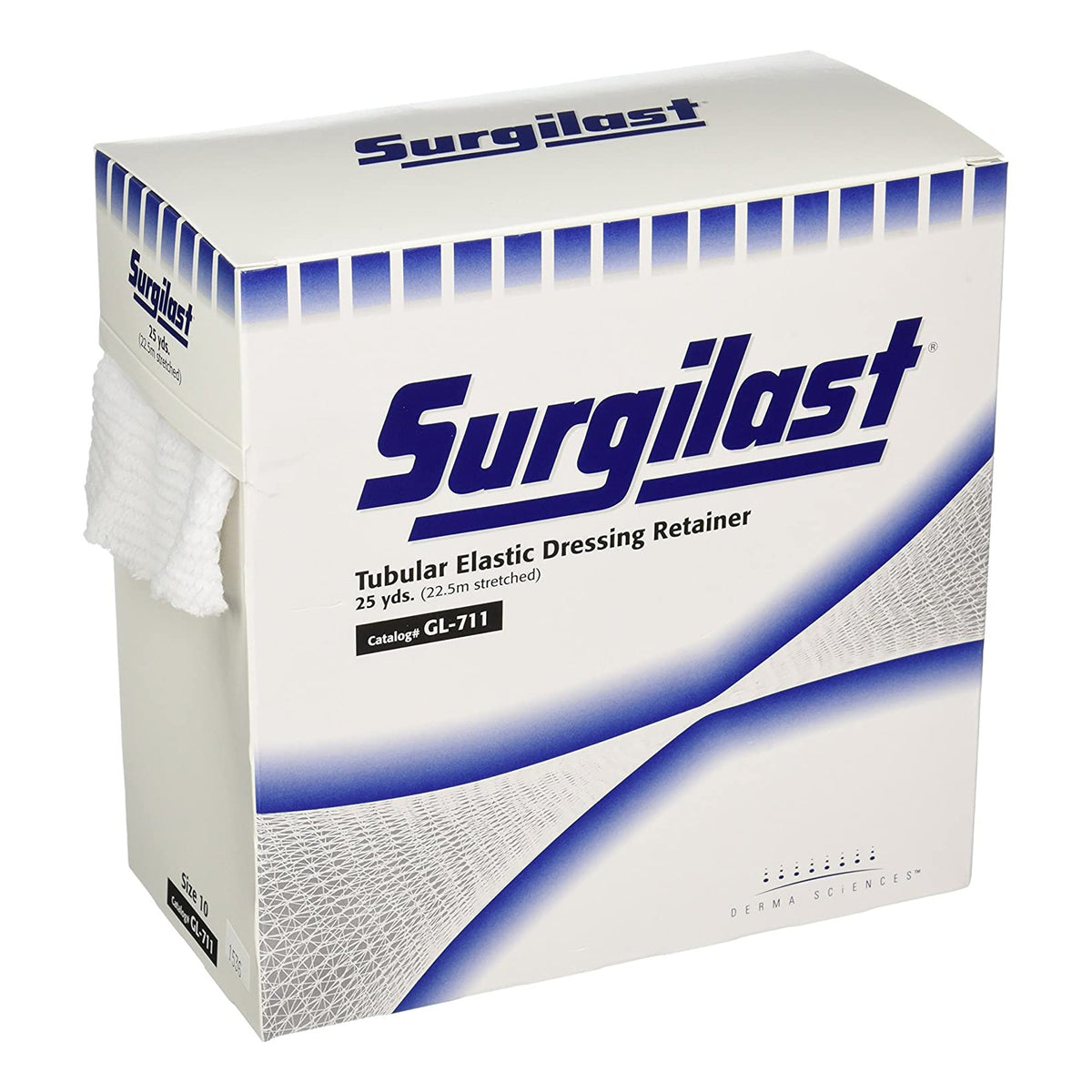 Surgilast Elastic Net Retainer Dressing, Size 10, 25 Yard-Elastic Net Retainer Dressing Surgilast Tubular Elastic 25 Yard Size 10 White X-Large Chest / Back / Perineum / Axilla NonSterile