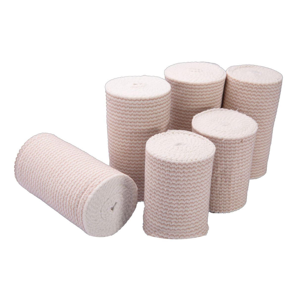 Welmed Premium Weave Single Hook and Loop Closure Elastic Bandage, 6 Inch x 11 Yard-Elastic Bandage Welmed Premium Weave 6 Inch X 11 Yard Single Hook and Loop Closure Tan NonSterile Standard Compression