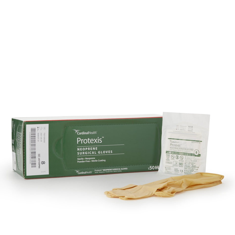 Protexis Polychloroprene Surgical Glove, Size 8, Ivory-Surgical Glove Protexis (formerly Duraprene Plus ) Size 8 Sterile Polychloroprene Standard Cuff Length Smooth Ivory Chemo Tested