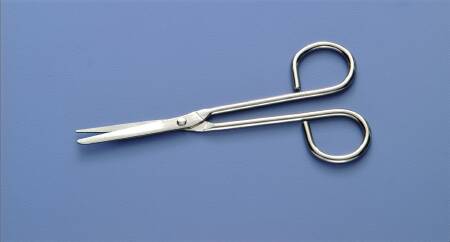 Busse Utility Scissors-Utility Scissors Busse Nurse 5-1/4 Inch Length Floor Grade Stainless Steel Sterile Finger Ring Handle Angled Sharp Tip / Blunt Tip