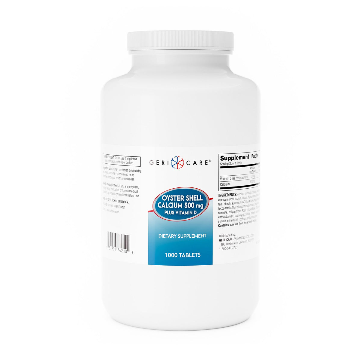 Geri-Care Calcium / Vitamin D Joint Health Supplement-"Joint Health Supplement Geri-Care Calcium / Vitamin D 500 mg - 200 IU Strength Tablet 1,000 per Bottle"