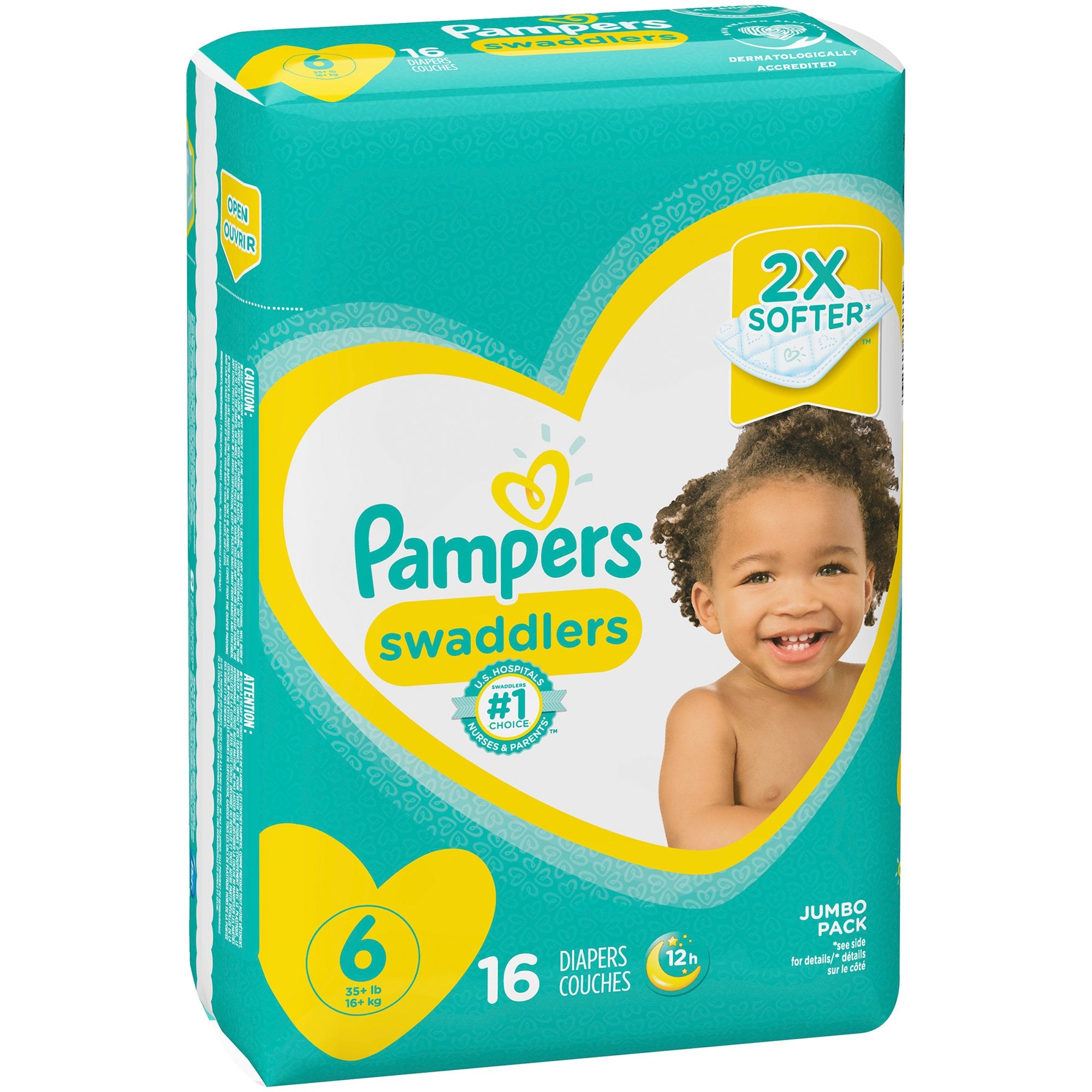 Pampers Swaddlers Baby Diapers, Size 6-Unisex Baby Diaper Pampers Swaddlers Size 6 Disposable Heavy Absorbency