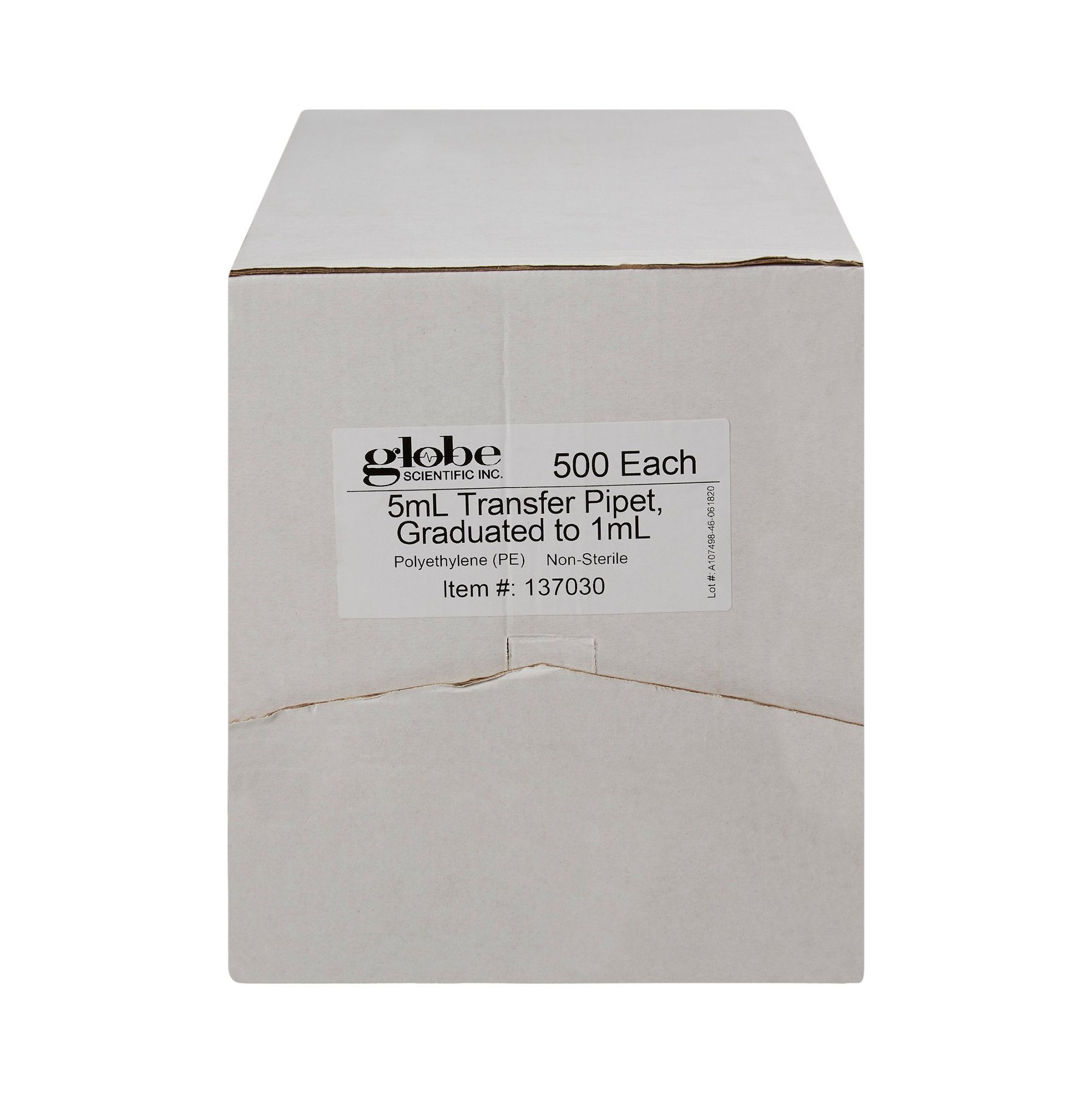 Globe Scientific Transfer Pipette, 5 mL, 3.4 mL Draw Volume - Clinical Laboratory>Laboratory Glassware and Plasticware>Pip...