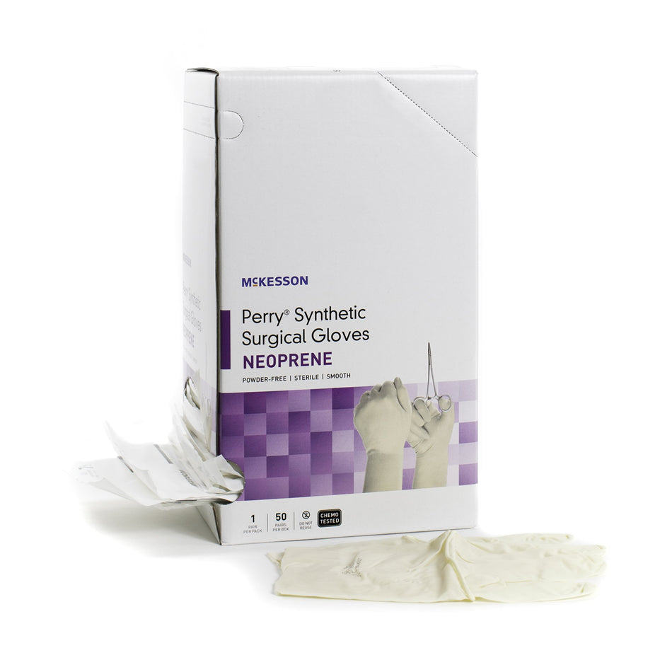 McKesson Perry Polychloroprene Surgical Glove, Size 6, Cream-Surgical Glove McKesson Perry Synthetic Surgical Gloves Size 6 Sterile Polychloroprene Standard Cuff Length Smooth Cream Chemo Tested